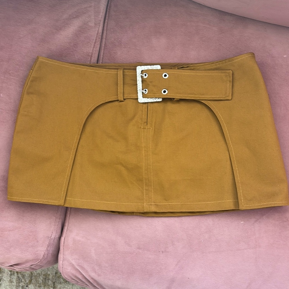 Superdown Emmet Micro Mini Skirt - Brown / Tan